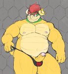 anthro balls bowser_logo bowser_logo_thong clothing foreskin genitals humanoid_genitalia humanoid_penis male musclegut muscular nipples penis solo thong underwear foomanari mario_bros nintendo bowser koopa scalie hi_res