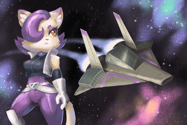 amber_eyes anthro arm_tuft belt biped bottomwear choker clothing cosmic_background curly_hair dipstick_ears ear_markings female female_anthro flying fur gloves hair hair_over_eye handwear inner_ear_fluff jacket jewelry markings multicolored_ears necklace one_eye_obstructed pink_nose pose pupils purple_ear_tips purple_hair short_hair shoulder_tuft slit_pupils solo space spacecraft star thick_thighs tight_bottomwear tight_clothing tight_topwear topwear tuft vehicle white_body white_fur white_inner_ear_fluff claytheturtle cosmo_command cosmo_(claytheturtle) felid feline mammal colored detailed digital_drawing_(artwork) digital_media_(artwork) hi_res portrait shaded three-quarter_portrait