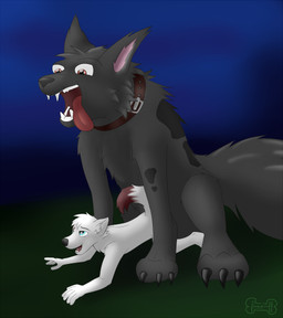 anthro anthro_on_feral bestiality canine claws collar cub dog feral fox fuzzywuff gay hellhound interspecies knotting male night open_mouth outside scar sex tongue young
Rating: Explicit
Score: -1
User: FuzzyWuff
Date: April 27, 2013