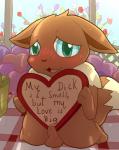 balls blush foreskin genitals heart_symbol holidays humor joke male penis small_penis solo text infinitydoom nintendo pokemon valentine's_day eevee generation_1_pokemon pokemon_(species) 2019 english_text hi_res