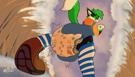 ageplay anthro black_body black_fur bodily_fluids boots butt butt_focus clothing diaper diaper_focus eyes_closed feces footwear fur genital_fluids green_hair green_highlights green_markings green_tail hair highlights_(coloring) infantilism littlepawz_(diaper) looking_at_diaper looking_back low-angle_view male markings onesie open_onesie outside pooping roleplay shoes soiled_diaper soiling soiling_diaper solo straining tail unclean_diaper urine used_diaper using_diaper walking wet_diaper wetting wetting_diaper worm's-eye_view ragesamuraix abuniverse littlepawz programming_socks canid canine canis domestic_dog husky mammal nordic_sled_dog spitz hi_res