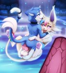 3_toes anal anal_penetration animal_genitalia animal_penis anthro anthro_on_feral anthro_penetrated anus arm_markings armor arms_around_neck arms_around_partner arms_around_waist balls bestiality black_collar black_nose blue_body blue_eyes blue_fur blue_hair blue_tail bracers canine_genitalia canine_penis claws collar cowgirl_position detailed_background digitigrade dipstick_tail duo entwined_tails erection eye_contact feet feral feral_penetrating feral_penetrating_anthro from_front_position fur fur_markings genitals gloves_(marking) glowing glowing_body hair inner_ear_fluff internal internal_anal interspecies knot leg_markings levitation looking_at_another looking_at_partner looking_pleasured male male/male male_on_bottom male_on_top male_penetrated male_penetrating male_penetrating_male markings multicolored_hair multicolored_tail night nude nude_anthro on_bottom on_top outside outside_sex pawpads penetration penile penile_penetration penis penis_in_ass pink_hair pink_pawpads plant pokephilia pond purple_inner_ear purple_sclera red_penis red_tongue ring sex snout socks_(marking) spread_legs spreading tail tail_coil tail_markings tan_balls tan_body tan_fur tan_hair tan_tail toe_claws toes tongue tongue_out touching_balls tuft two_tone_tail water waterfall white_body white_eyes white_fur white_inner_ear white_inner_ear_fluff white_markings white_tail white_tail_tip darkmirage nintendo pokemon alva_(rkitsune) fan_character quetzalli_(darkmirage) assimilative_feline canid canine eeveelution espeon felid feline generation_2_pokemon mammal pokemon_(species) 2024 digital_media_(artwork) hi_res