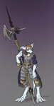 anthro armor axe blue_eyes boob_armor braided_hair braided_ponytail breastplate breasts brown_hair claws clothed clothing codpiece cuirass cuisse female finger_claws fur hair halberd laminar_armor medium_breasts melee_weapon plackart plate plate_armor polearm poleyn ponytail purple_clothing sad solo weapon white_body white_fur s_miles_art final_fantasy final_fantasy_ix square_enix ser_ori_tuft burmecian mammal rodent absurd_res hi_res gynomorph_(lore)