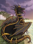 butt detailed_background feral gem horn macro male open_mouth smile solo tail text tongue wings kryzyasha mythology dragon mythological_creature mythological_scalie scalie 3:4 absurd_res digital_media_(artwork) english_text hi_res