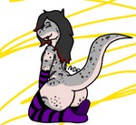 anthro big_butt black_hair butt clothing femboy hair happy jooj_(jooj_xd) male plantigrade rear_view solo tight_clothing mattydracofoxo eublepharid gecko leopard_gecko lizard reptile scalie