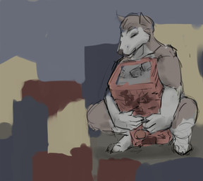 anthro building building_destruction building_penetrated building_sex claws crouching crouching_sex destruction feet fur grey_background macro male muscular nude nude_male simple_background solo jeri_kleinlowe canid canine mammal 2021 colored guide_lines