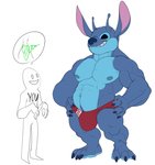 2_antennae 3_toes 4_fingers abs antennae_(anatomy) anthro anthrofied areola barefoot belly big_biceps big_deltoids big_muscles big_pecs black_eyes blue_antennae blue_areola blue_arms blue_belly blue_body blue_chest blue_claws blue_ears blue_face blue_feet blue_fingers blue_fur blue_hands blue_legs blue_markings blue_neck blue_nipples blue_nose blue_pubes blue_toes bulge claws clothed clothing deltoids duo feet fingers fur hands_on_hips happy huge_muscles huge_pecs humanoid_hands larger_anthro larger_male leaf_clothing leaf_skirt male male_anthro manly markings musclegut muscular muscular_anthro muscular_arms muscular_male muscular_thighs navel nipples no_pupils no_sclera obliques open_mouth open_smile pecs pink_inner_ear plantigrade pubes red_clothing red_speedo red_swimwear serratus sharp_teeth simple_background size_difference skimpy smaller_humanoid smaller_male smile solo_focus speedo standing swimwear teeth thick_neck three-quarter_view toe_claws toes toony topless topless_anthro topless_male two_tone_speedo white_background white_clothing white_speedo white_swimwear bristol disney lilo_and_stitch anon stitch_(lilo_and_stitch) alien experiment_(lilo_and_stitch) humanoid 2021 absurd_res colored digital_drawing_(artwork) digital_media_(artwork) flat_colors full-length_portrait hi_res portrait