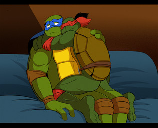 2_toes animated_gif anthro blinking duo eyes_closed feet furniture hug kneeling male male/male sitting sofa tail tail_motion tailwag toes mishajeans teenage_mutant_ninja_turtles leonardo_(tmnt) raphael_(tmnt) reptile scalie turtle animated hi_res short_playtime brother_(lore) brothers_(lore) sibling_(lore)