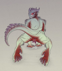 2_penises animal_genitalia animal_penis anthro becoming_erect bodily_fluids cloaca cloaca_juice cloaca_juice_drip cloaca_juice_string femoral_pores genital_fluids genitals glowing glowing_eyes hemipenes kneeling lifting_off_ground looking_at_viewer looking_back male multi_genitalia multi_penis peeking_penis penis presenting presenting_cloaca quills_(anatomy) raised_tail solo spiked_penis spikes spikes_(anatomy) tail shon2 baldur's_gate baldur's_gate_3 dungeons_and_dragons hasbro larian_studios wizards_of_the_coast the_dark_urge_(baldur's_gate) dragonborn_(dnd) scalie hi_res