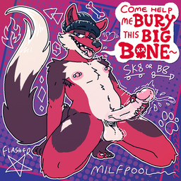 anthro balls big_glans bodily_fluids claws dialogue erection genital_fluids genitals glans looking_at_viewer male masturbation nipple_piercing nipples nude penis piercing precum solo speech_bubble tail talking_to_viewer text toe_claws naudiz_(artist) canid canine canis mammal wolf 1:1 english_text