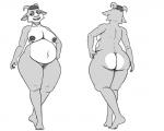 anthro anthrofied belly big_belly big_butt bovid_horn breasts butt caprine_horn eye_bags female fur genitals hair hairy_pussy horn lipstick looking_at_viewer makeup multiple_angles nipples nude open_mouth overweight overweight_anthro overweight_female pubes pussy simple_background solo standing thick_thighs underbite wide_hips wrinkles oystercatcher7 blue_sky_studios ferdinand_(film) the_story_of_ferdinand lupe_(ferdinand) bovid caprine goat mammal 5:4 digital_media_(artwork) hi_res monochrome