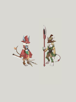 4_claws 4_toes accessory ambiguous_anthro ambiguous_gender anthro arm_wraps barefoot bent_arm biped bottomwear claws clothed clothed_ambiguous clothed_anthro clothed_male clothing coat cravat cropped_jacket digitigrade duo feet finger_claws fingers fully_clothed fully_clothed_ambiguous fully_clothed_anthro fully_clothed_male furgonomics grey_background grey_body hair hat headgear headwear holding_melee_weapon holding_object holding_polearm holding_spear holding_weapon jewelry male male_anthro melee_weapon necklace pants polearm pouch_(clothing) red_clothing red_coat red_topwear shirt simple_background snout spear standing tail tail_accessory tan_hair text toe_claws toeless_legwear toes topwear weapon white_hair wraps uni-6 final_fantasy final_fantasy_ix square_enix freya_crescent sir_fratley burmecian mammal rodent 2025 artist_name digital_drawing_(artwork) digital_media_(artwork) hi_res shaded female_(lore)