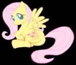 cutie_mark female feral fluffy fluffy_tail fur hair long_tail looking_at_viewer looking_back pink_hair smile solo tail wings yellow_body yellow_fur jenokamui friendship_is_magic hasbro my_little_pony mythology fluttershy_(mlp) equid equine mammal mythological_creature mythological_equine pegasus alpha_channel