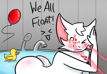 anthro balloon blush body_blush butt butt_blush femboy humor inflatable laser male powerful rubber_duck silly solo superpowers we_all_float what boykisser_7w7 boy_kisser_(meme) it_(stephen_king) stephen_king_(copyright) pennywise_the_dancing_clown tuff canid canine fox mammal meme