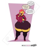 anthro clothed clothing female huge_hips huge_thighs hyper hyper_hips hyper_thighs solo text thick_thighs wide_hips thewilldpink mario_bros nintendo koopa koopa_troopa scalie english_text hi_res tagme