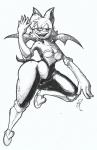anthro big_butt butt clothing fangs female hi_res monochrome parabellux rouge_the_bat sega simple_background solo sonic_the_hedgehog_(series) teeth wings