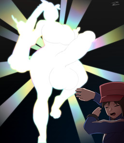 abs anthro balls big_balls big_breasts big_penis blinding blue_clothing blue_topwear breasts clothed clothing duo ear_piercing evolution eyes_closed genital_outline genitals gesture gynomorph hat headgear headwear huge_balls huge_breasts huge_hips huge_penis huge_thighs hyper intersex light_body light_skin open_mouth penis piercing red_clothing red_hat red_headwear shielding_eyes text thick_thighs tongue topwear wide_hips tohilewd nintendo pokemon calem_(pokemon) generation_4_pokemon human lopunny mammal pokemon_(species) absurd_res english_text hi_res