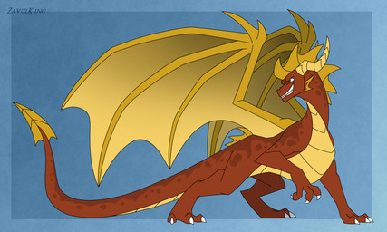 all_fours claws fangs feral grin horn male red_body red_eyes simple_background smile solo tail teeth wings zilonking activision mythology spyro_the_dragon the_legend_of_spyro flame_(spyro) dragon mythological_creature mythological_scalie scalie 5:3 digital_drawing_(artwork) digital_media_(artwork) hi_res signature