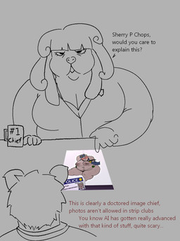 anthro breasts cleavage clothed clothing dancing dialogue duo female mature_anthro mature_female overweight overweight_anthro overweight_female pole pole_dancing text oxkingky dorothy_b_hound sherry_p_chops canid canine canis domestic_dog domestic_pig mammal suid suine sus_(pig) 2025 english_text hi_res