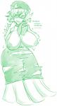 big_breasts breasts clothing erect_nipples eyewear female glasses hat headgear headwear nervous nipples solo text torn_clothing transformation xxxx52 nintendo pokemon bianca_(pokemon) generation_6_pokemon mega_evolution mega_gardevoir pokemon_(species) green_and_white hi_res monochrome sketch