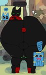 anal anal_penetration anthro backsack balls bent_over big_butt black_body black_eyes blue_body bodily_fluids butt buttplug buttplug_in_ass buttplug_insertion clothing duo fangs female genitals gloves green_sclera handwear huge_butt hyper male nude object_in_ass open_mouth penetration plug_(sex_toy) plug_insertion presenting presenting_hindquarters question_mark sex_toy sex_toy_in_ass sex_toy_insertion smile speech_bubble tears teeth text thick_thighs wide_hips yellow_sclera young young_anthro young_female anothercat cartoon_network mao_mao:_heroes_of_pure_heart adorabat sheriff_mao_mao_mao bat domestic_cat felid feline felis mammal english_text hi_res