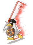 ambiguous_gender beak demoknight eye_patch eyewear feathers feral holding_melee_weapon holding_object holding_sword holding_weapon melee_weapon open_mouth shield simple_background solo sword weapon white_background white_body white_feathers yellow_beak clarissa_arts nintendo pokemon team_fortress_2 valve demoman_(team_fortress_2) avian bird generation_8_pokemon pokemon_(species) sirfetch'd 2019 crossover hi_res