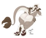 anthro big_butt blush breast_squish breasts brown_hair butt female fluffy_ears fur hair head_on_hands hip_tuft long_ears lying multicolored_hair narrowed_eyes on_front pawpads paws smile solo squish tail tail_tuft thick_thighs tuft two_tone_hair white_hair wide_hips lofiflavors yogoat mythology dragon furred_dragon furred_scalie mythological_creature mythological_scalie scalie digital_media_(artwork) hi_res