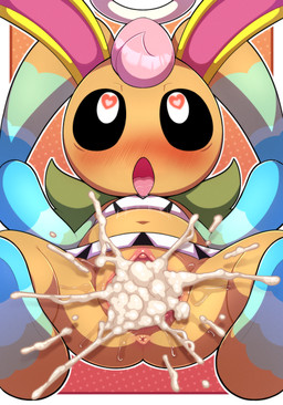 ahegao anthro anus blush bodily_fluids bottomless brown_body butt clothed clothing cum cum_in_vagina cum_inside female gaping gaping_vagina genital_fluids genitals heart_eyes heart_symbol looking_pleasured navel open_mouth simple_background solo tongue tongue_out vaginal_fluids vulva young young_anthro young_female gi0 sega sonic_the_hedgehog_(series) chao_(sonic) 2026 absurd_res hi_res
