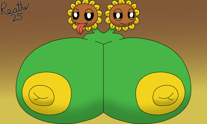 2_heads areola aroused bedroom_eyes big_areola big_breasts big_nipples bite biting_lip black_sclera breasts brown_background female flower front_view green_body huge_areola huge_breasts huge_nipples hyper hyper_areola hyper_breasts hyper_nipples looking_at_viewer multi_head narrowed_eyes nipples not_furry open_mouth open_smile petals plant red_mouth red_tongue seductive simple_background smile smiling_at_viewer solo teeth tongue tongue_out white_eyes yellow_areola yellow_background yellow_nipples yellow_petals reathe electronic_arts plants_vs._zombies popcap_games elemental_creature elemental_humanoid flora_fauna flower_creature humanoid plant_humanoid sunflower_(pvz) twin_sunflower_(pvz) 2025 5:3 bust_portrait colored digital_media_(artwork) hi_res portrait shaded