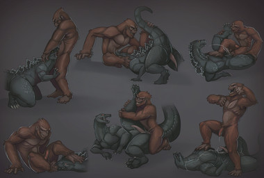 anal anal_penetration anthro beating_chest bodily_fluids cum cum_drip cum_in_ass cum_in_mouth cum_inside cum_on_chest cum_on_self defeated dominant dominant_male dripping duo erection feet fellatio foot_fetish foot_lick foot_on_chest foot_on_head foot_play footjob forced forced_oral foreskin genital_fluids genitals grabbing_with_prehensile_feet head_grab irrumatio kneeling kneeling_oral_position leg_glider_position leg_grab licking male male/male male_penetrated male_penetrating male_penetrating_male muscular muscular_male oral penetration penile penis penis_in_mouth prehensile_feet prehensile_footjob questionable_consent raised_leg saliva saliva_on_foot sex submissive submissive_male tail tail_grab tapering_penis toes tongue victory_pose creepy_gun godzilla_(series) toho godzilla king_kong ape gorilla haplorhine kaiju mammal monster primate absurd_res hi_res