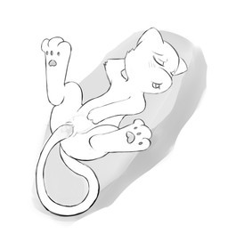 3_fingers 3_toes abdominal_bulge blush blush_lines clitoris eyes_closed feet female feral feral_penetrated fingers genitals hand_behind_head looking_pleasured lying masturbation on_back on_rock open_mouth pawpads penetration rock simple_background snout solo spread_legs spreading tail tail_fetish tail_in_vagina tail_insertion tail_masturbation tail_play toes vaginal vaginal_penetration vulva white_background meraence nintendo pokemon generation_1_pokemon legendary_pokemon mew_(pokemon) pokemon_(species) 2014 digital_drawing_(artwork) digital_media_(artwork) hi_res sketch