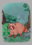 ambiguous_gender feral forest magic_user plant solo tail tree witch misspooks mammal procyonid raccoon digital_media_(artwork) digital_painting_(artwork) hi_res painting_(artwork) traditional_media_(artwork) watercolor_(artwork)