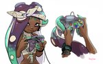 clothing dark_body dark_skin female fingers jewelry markings mole_(marking) necklace nintendo_64_controller pseudo_hair simple_background smile solo suction_cup tentacle_hair tentacles white_background stupjam nintendo splatoon marina_(splatoon) animal_humanoid cephalopod cephalopod_humanoid humanoid marine marine_humanoid mollusk mollusk_humanoid octarian octoling 16:10 2022 hi_res signature widescreen