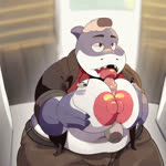 anthro areola belly belt big_areola big_moobs big_nipples blurred_background bottomwear bouncing_moobs breasts clothed clothed_sex clothing disembodied_hand disembodied_penis erection eyebrows fin genitals glans gynecomastia hand_on_chest hand_on_head hand_on_moob huge_areola huge_moobs huge_nipples humanoid_genitalia humanoid_penis inside kemono kneeling licking male male/male moob_grab moob_squeeze moob_squish moobjob moobs narrowed_eyes navel necktie nipples non-mammal_nipples open_clothing open_mouth open_shirt open_topwear oral overweight overweight_anthro overweight_male pants penile penis penis_lick raised_clothing raised_shirt raised_topwear sex shark_tooth_necklace sharp_teeth shirt simple_background squish teeth tongue tongue_out topwear tubbytabu dreamworks the_bad_guys mr._shark_(the_bad_guys) fish human mammal marine shark 1:1 2025 2d_animation animated frame_by_frame hi_res loop no_sound short_playtime webm