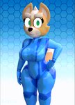 anthro big_breasts big_butt bodysuit breasts butt butt_slap clothing crossgender disembodied_hand duo female green_eyes mtf_crossgender skinsuit slap solo_focus spanking tight_clothing zero_suit acstlu metroid nintendo star_fox fox_mccloud zerosuit_fox canid canine fox mammal 2020 3d_(artwork) 3d_animation animated digital_media_(artwork) short_playtime