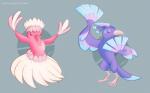 4_toes ambiguous_gender anisodactyl blue_body blue_feathers duo eyes_closed feathers feet feral grey_background half-closed_eyes narrowed_eyes pink_body pink_feathers pose purple_body purple_feathers simple_background talons toes white_body white_feathers thedrawingbirb nintendo pokemon generation_7_pokemon oricorio pa'u_oricorio pokemon_(species) sensu_oricorio 2016 hi_res