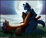 2009 anal anal_orgasm anal_penetration anthro anthro_on_anthro blue_body blue_fur blue_hair bodily_fluids canid canine cum cum_while_penetrated detailed_background duo ejaculation erection eyes_closed foreskin fox from_front_position full_moon fur genital_fluids genitals grass green_eyes hair hands-free happy happy_sex humanoid_genitalia humanoid_penis hyena knoxin kraven_lupei light looking_pleasured love lying male male/male male_penetrated male_penetrating male_penetrating_male mammal markings missionary_position moon moonlight night nude on_back open_mouth orange_body orange_fur outside penetration penis plant red_fox retracted_foreskin romantic romantic_ambiance scar sex shiuk sky spots spotted_body spotted_fur spotted_hyena star starry_sky supermoon tail true_fox