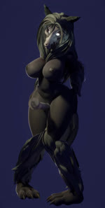 animal_dildo animal_sex_toy anthro big_breasts black_body black_fur black_hair black_nipples black_sclera black_tongue blue_background bone breasts curvy_figure dildo equine_dildo female front_view fur genitals glowing glowing_eyes grinding hair hourglass_figure knock-kneed long_hair long_tongue looking_pleasured nipples nude plantigrade pussy sex_toy simple_background skull skull_head solo tail tongue tongue_out tuft white_eyes nudaya scp_foundation scp-1471-a canid malo mammal monster 3d_(artwork) animated digital_media_(artwork) hi_res high_framerate no_sound short_playtime webm