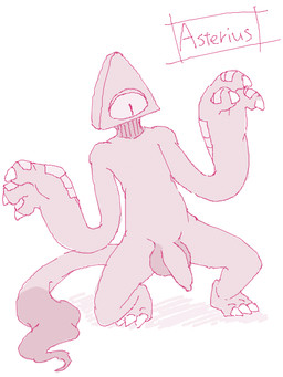 1_eye 3_fingers 3_toes ball_markings balls big_eyes big_hands biped claw_toes claws crouching feet finger_claws fingers flaccid for_a_head foreskin genital_markings genitals humanoid_genitalia humanoid_penis long_arms long_foreskin long_tail looking_down male markings mouthless nude nude_humanoid nude_male penis pupils raised_arms scutes simple_background slim_humanoid slim_male slit_pupils solo tail tail_tuft text thin_tail three-quarter_view toes toony tuft unretracted_foreskin white_background ofuro asterius_(emx) humanoid object_head omnigon omnitope shape_head 2020 character_name monochrome pink_and_white sketch nonbinary_(lore)
