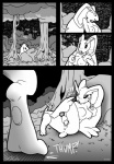 anthro breasts canid canine comic duo female fingering generation_4_pokemon genitals lagomorph lopunny lucario mammal monochrome nastacula nintendo nipples outside plant pokemon pokemon_(species) pussy shrub solo_focus tree vaginal