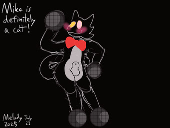 animal_genitalia anthro balls black_body black_fur blush bow_tie dancing electronics fully_sheathed fur genitals heterochromia male microphone sheath solo whimsical white_body white_fur melodybun deltarune undertale_(series) cat_mike_(deltarune) darkner felid feline mammal 2d_animation 4:3 animated frame_by_frame hi_res short_playtime