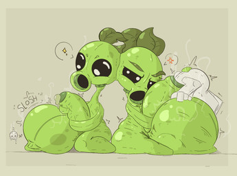 anthro balls big_balls big_butt bodily_fluids butt cock_vore cum cum_vore digestion duo faceless_character forced genital_fluids genitals head_in_urethra male male/male penile penis plant plant_pred steam unwilling_prey vore badartist electronic_arts plants_vs._zombies popcap_games elemental_creature flora_fauna peashooter_(pvz) hi_res