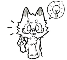 anthro bulb chibi clothing eyewear glasses hair male paws ponytail shirt smile speech_bubble t-shirt topwear mixia cricket_chen arctic_fox canid canine fox mammal true_fox low_res meme