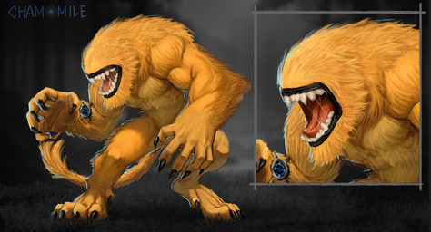 bodily_fluids claws digitigrade eyeless fur grass muscular open_mouth orange_body orange_fur plant saliva solo standing teeth tongue fafortuna ben_10 cartoon_network alien mammal vulpimancer hi_res