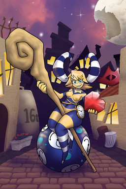 anthro breasts clock crystal_heart detailed_background female genitals grinding_on_weapon horn nipples pocketwatch pose solo sphere vulva watch ballisticmelissa blinx_the_time_sweeper microsoft xbox_game_studios dust_herder time_monster 2:3 absurd_res hi_res pinup
