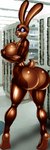 anthro big_breasts big_butt breasts butt female hand_on_breast huge_breasts huge_butt latex latex_body latex_skin nude solo marauder6272 lagomorph leporid mammal rabbit 2016 digital_media_(artwork) hi_res