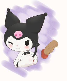 anthro anus butt chibi clitoris disembodied_penis duo female gaping gaping_anus genitals hand_on_butt headgear humanoid_genitalia humanoid_penis kemono male male/female one_eye_closed penis presenting presenting_hindquarters simple_background sitting solo_focus spade_tail spread_anus spread_butt spreading tail vulva young young_anthro sake_kemosalmon onegai_my_melody sanrio kuromi demon lagomorph leporid mammal rabbit 5:6 absurd_res hi_res