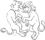 duo eyes_closed female feral fur hair male male/female multi_nipple nipples pregnant pregnant_female pregnant_feral sleeping tail tail_tuft tuft underage_pregnancy young young_feral aogami disney kingdom_hearts square_enix the_lion_king kairi_(kingdom_hearts) lion_sora sora_(kingdom_hearts) felid lion mammal pantherine 2023 absurd_res hi_res monochrome