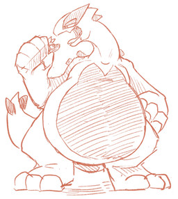 5_fingers ambiguous_anthro ambiguous_feral ambiguous_gender ambiguous_pred ambiguous_prey anthro anthro_prey belly big_belly biped bipedal_feral bodily_fluids drooling duo extreme_size_difference feral feral_pred fingers front_view frown fur gaping_mouth half-closed_eyes hand_on_hip hand_on_own_hip holding_character imminent_oral_vore imminent_vore in_hand larger_ambiguous larger_feral larger_pred long_neck looking_down looking_down_at_another looking_into_mouth monotone_background mouth_closed narrowed_eyes open_frown open_mouth pointy_ears prick_ears saliva scales simple_background size_difference smaller_ambiguous smaller_anthro standing tapering_tail tongue tongue_out white_background sabamiso_(sabamasasix) nintendo pokemon canid canine generation_2_pokemon generation_4_pokemon legendary_pokemon lucario lugia mammal pokemon_(species) scalie digital_drawing_(artwork) digital_media_(artwork) full-length_portrait hi_res japanese_description monochrome orange_and_white portrait sketch