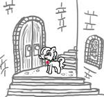door earth_pony emerald_jewel_(colt_quest) equid equine fan_character female feral ficficponyfic hasbro horse jewelry mammal my_little_pony necklace pony solo stairs torch young young_feral